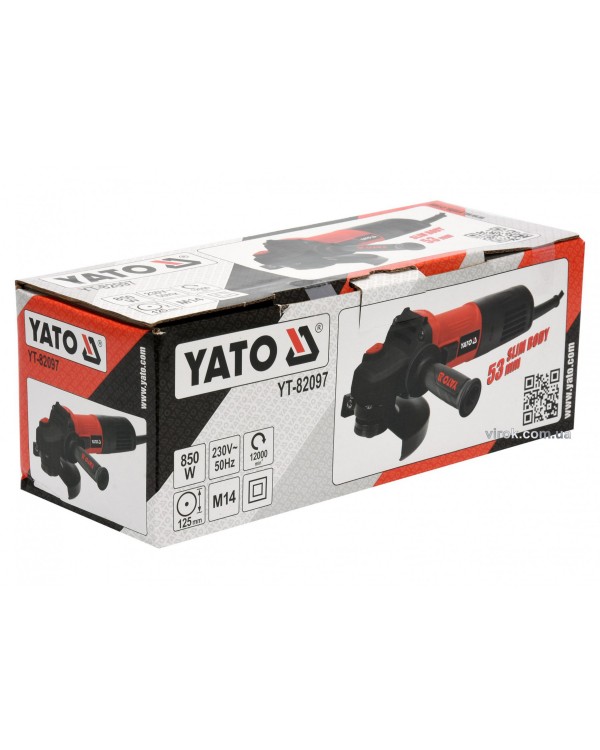 Угловая шлифовальная машинка Yato 850 ВТ YT-82097
