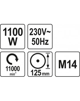 Шлифмашинка угловая Yato 1100 ВТ-foto4