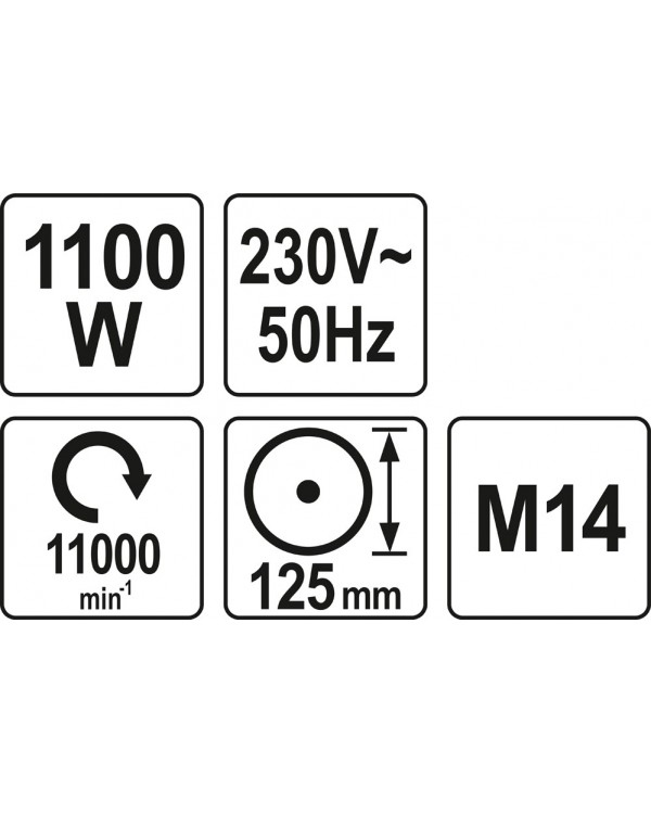 Шлифмашинка угловая Yato 1100 ВТ