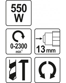 Дрель ударная YATO 550 ВТ, YT-82030-foto4