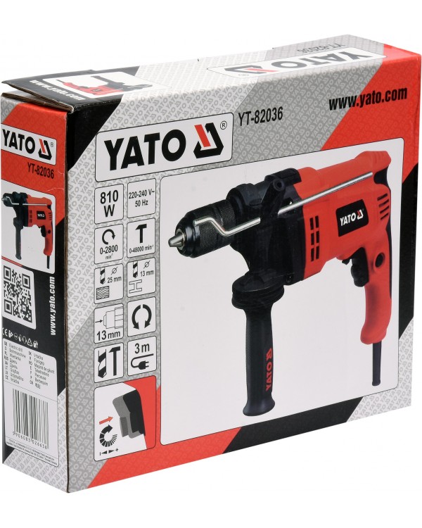 Дрель ударная Yato 810 ВТ, YT-82036