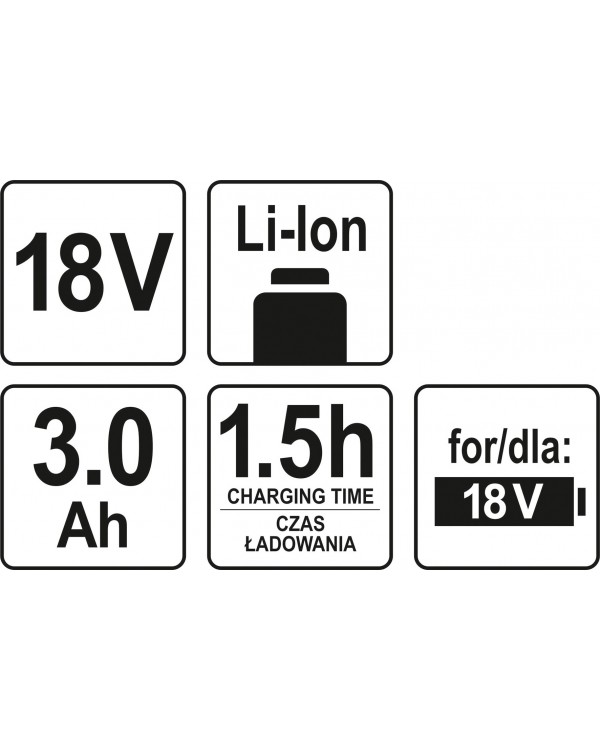Аккумулятор универсальный YATO LI-ION 18 В 3 АЧ