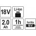 Аккумулятор универсальный YATO LI-ION 18 В 2 АЧ