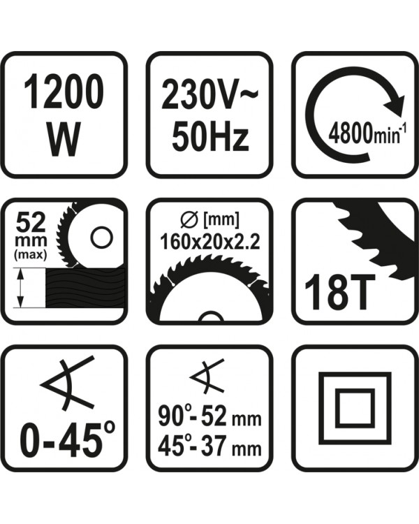 Пила дисковая STHOR 1200 Вт, 79254