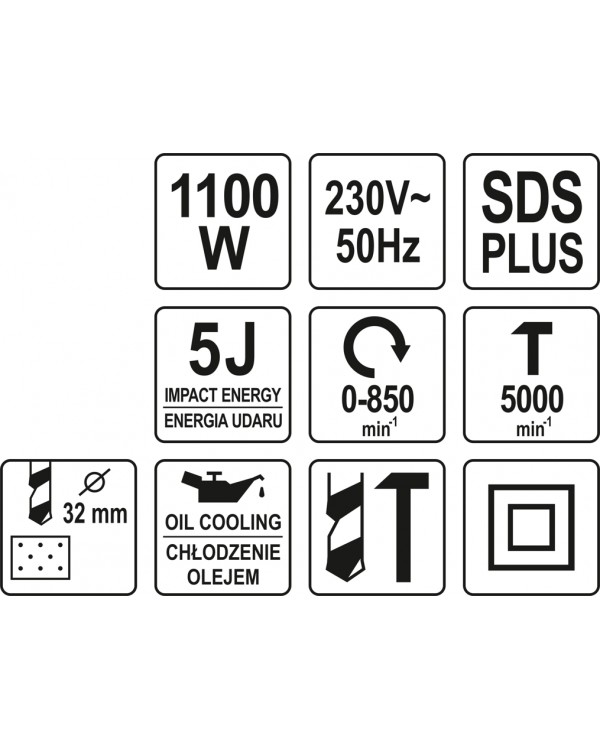Перфоратор YATO 1100 Вт, YT-82123