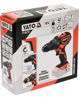 Шуруповерт-дрель ударный, с бесщеточным двигателем YATO YT-82797 (без аккумуляторов)-foto4