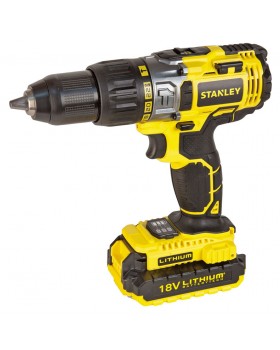Шуруповерт-дрель аккумуляторный STANLEY STDC18LHBK (в кейсе + 2 аккумулятора 2 Ач)