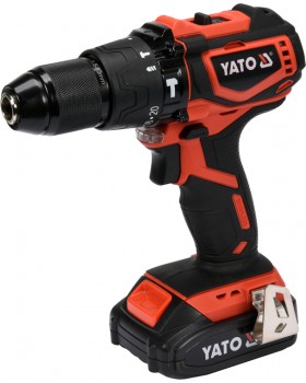 Шуруповерт-дрель ударный, с бесщеточным двигателем YATO YT-82796 (в кейсе с аккумулятором 2 Ач)