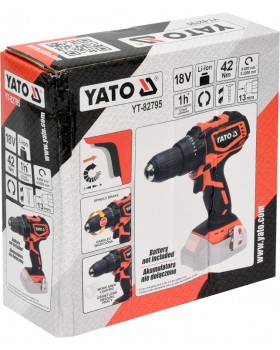 Шуруповерт-дрель, с бесщеточным двигателем YATO YT-82795 (без аккумулятора)-foto6