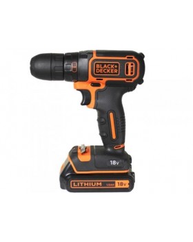 Шуруповерт-дрель аккумуляторный BLACK+DECKER BDCDC18KB (в кейсе + 2 аккумулятора)