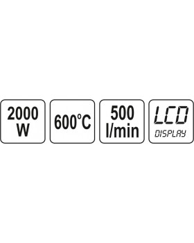 Фен строительный YATO 2000 Вт YT-82293  с LCD экраном (в кейсе с аксессуарами) -foto2