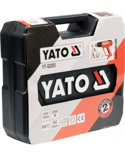 Фен строительный YATO 2000 Вт YT-82293  с LCD экраном (в кейсе с аксессуарами) -foto4