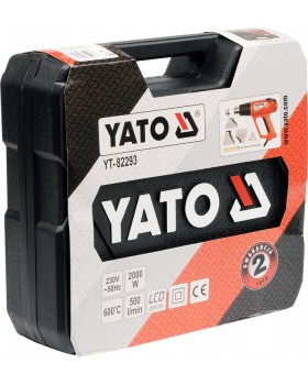 Фен строительный YATO 2000 Вт YT-82293  с LCD экраном (в кейсе с аксессуарами) -foto4