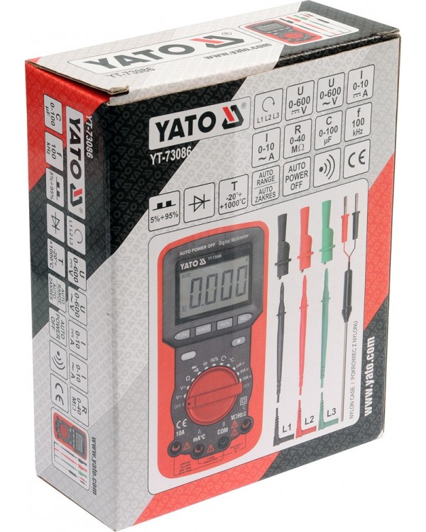 Мультиметр цифровой YATO YT-73086