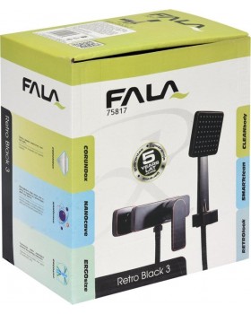 Смеситель для душа латунный, с шарнирным регулятором FALA RETRO BLACK 3-foto3
