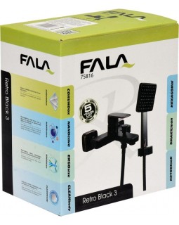 Смеситель для ванны латунный, с шарнирным механизмом FALA RETRO BLACK 3-foto3