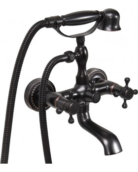 Смеситель для ванны латунный, с шарнирным механизмом FALA RETRO BLACK 1