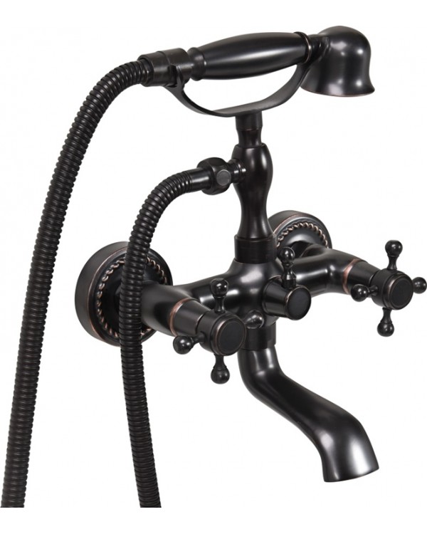 Смеситель для ванны латунный, с шарнирным механизмом FALA RETRO BLACK 1