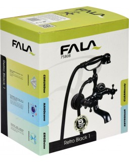 Смеситель для ванны латунный, с шарнирным механизмом FALA RETRO BLACK 1-foto4