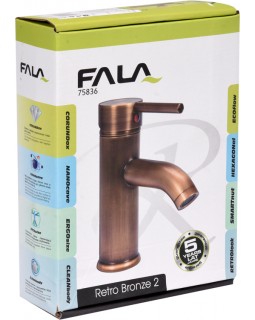 Смеситель для раковины латунный, с шарнирным регулятором FALA "RETRO BRONZE 2" 75836-foto5
