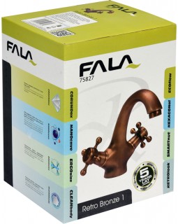 Смеситель для раковины латунный, с шарнирным регулятором  FALA "RETRO BRONZE 1"-foto5