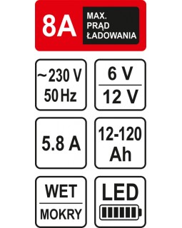 Зарядное устройство для аккумуляторов Sthor 6-12 В, для аккумуляторов до 120 Ач-foto2