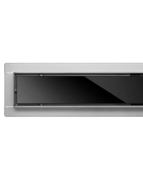 Трап для душа из нержавеющей стали, с сухим затвором FALA BLACK GLASS 60 см (75386)