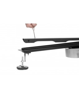 Трап для душа щелевой Epelli Slim Nero, из нержавеющей стали. С поворотным сифоном. -foto6