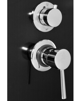 Душевая панель FALA STEELY 3 BLACK TITANIUM, 4 функции 140 х 20 х 7 см, шланг 150 см, из нержавеющей стали.-foto4