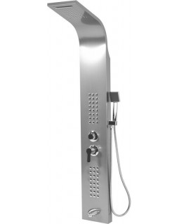 Душевая панель FALA STEELY 1 INOX, 4 функции 140 х 20 х 7 см, шланг 150 см, из нержавеющей стали.-foto2