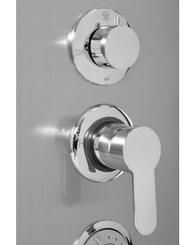 Душевая панель FALA STEELY 1 INOX, 4 функции 140 х 20 х 7 см, шланг 150 см, из нержавеющей стали.-foto4