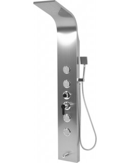 Душевая панель FALA STEELY 2 INOX, 4 функции 140 х 20 х 7 см, шланг 150 см, из нержавеющей стали.-foto2