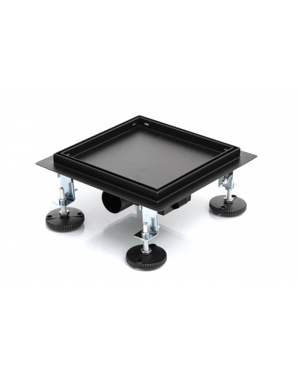 Трап для душа под плитку Epelli Quattro Nero 2 in 1, из нержавеющей стали с комбинированным затвором 200*200 мм
