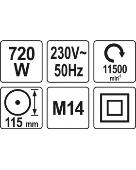 Шлифмашинка угловая Yato 720 ВТ YT-82091-foto4