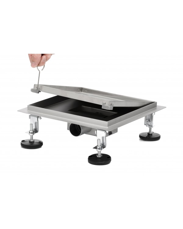 Трап для душа под плитку Epelli Quattro 2 in 1, 20*20 см, из нержавеющей стали с комбинированным затвором