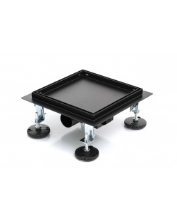 Трап для душа под плитку Epelli Quattro Nero 2 in 1, из нержавеющей стали с комбинированным затвором 200*200 мм-foto11