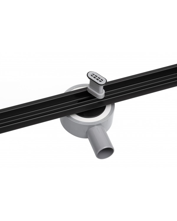 Трап для душа щелевой Epelli Slim Nero 70 см, из нержавеющей стали. С поворотным сифоном. (SN1070)