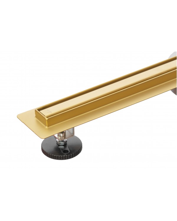 Трап для душа щелевой Epelli Slim D`oro из нержавеющей стали. С поворотным сифоном. 